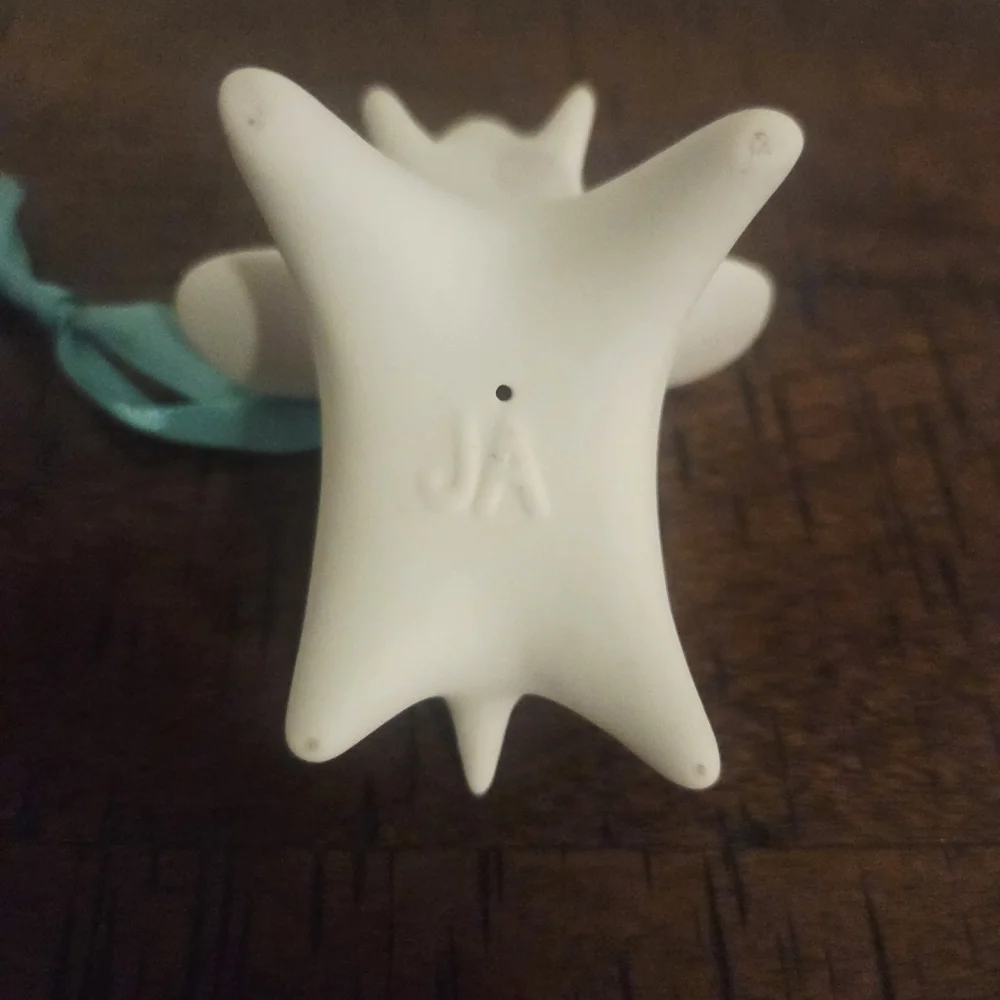 Rare Jonathan Adler Elephant Christmas Ornament Matte Porcelain MCM Lof Of 2